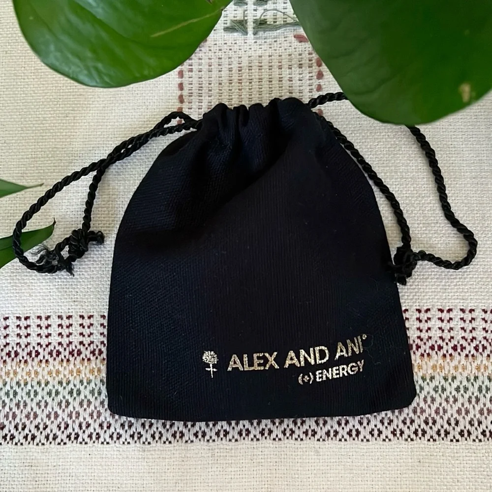 Alex & Ani Women’s Green Leather Braided Wrap Gold Tone Bracelet With Dust Bag